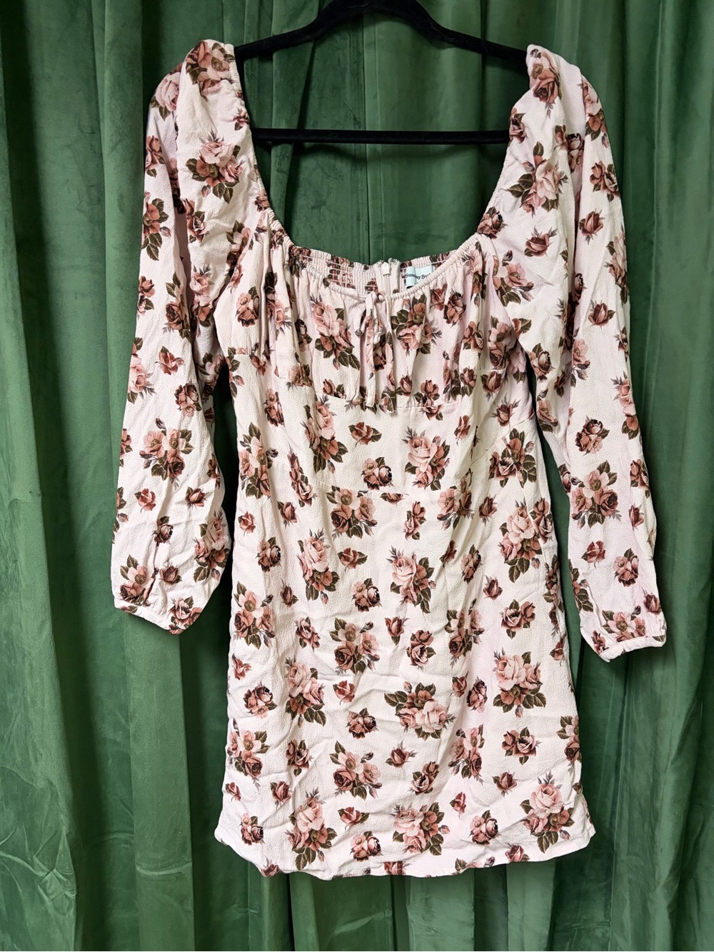 Aritzia long sleeve pink Floral Mini Dress
